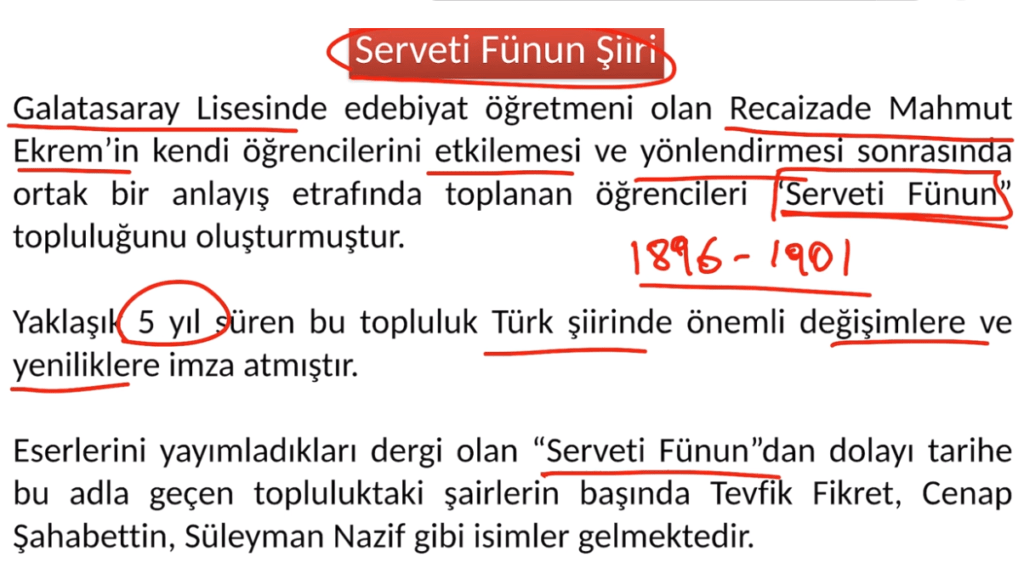 Serveti Fünun Şiirinin Özellikleri